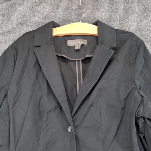 Eddie Bauer Women's Blazer Jacket Black 20 2 Button Long Sleeve Lined Career - Picture 3 of 14
